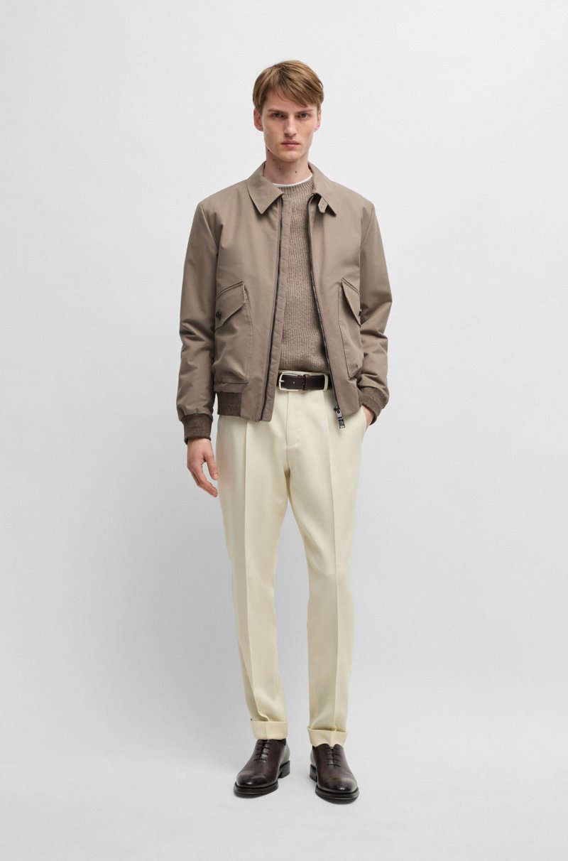 Hugo Boss Chaqueta En Algodón Elástico Con Ribetes De Canalé