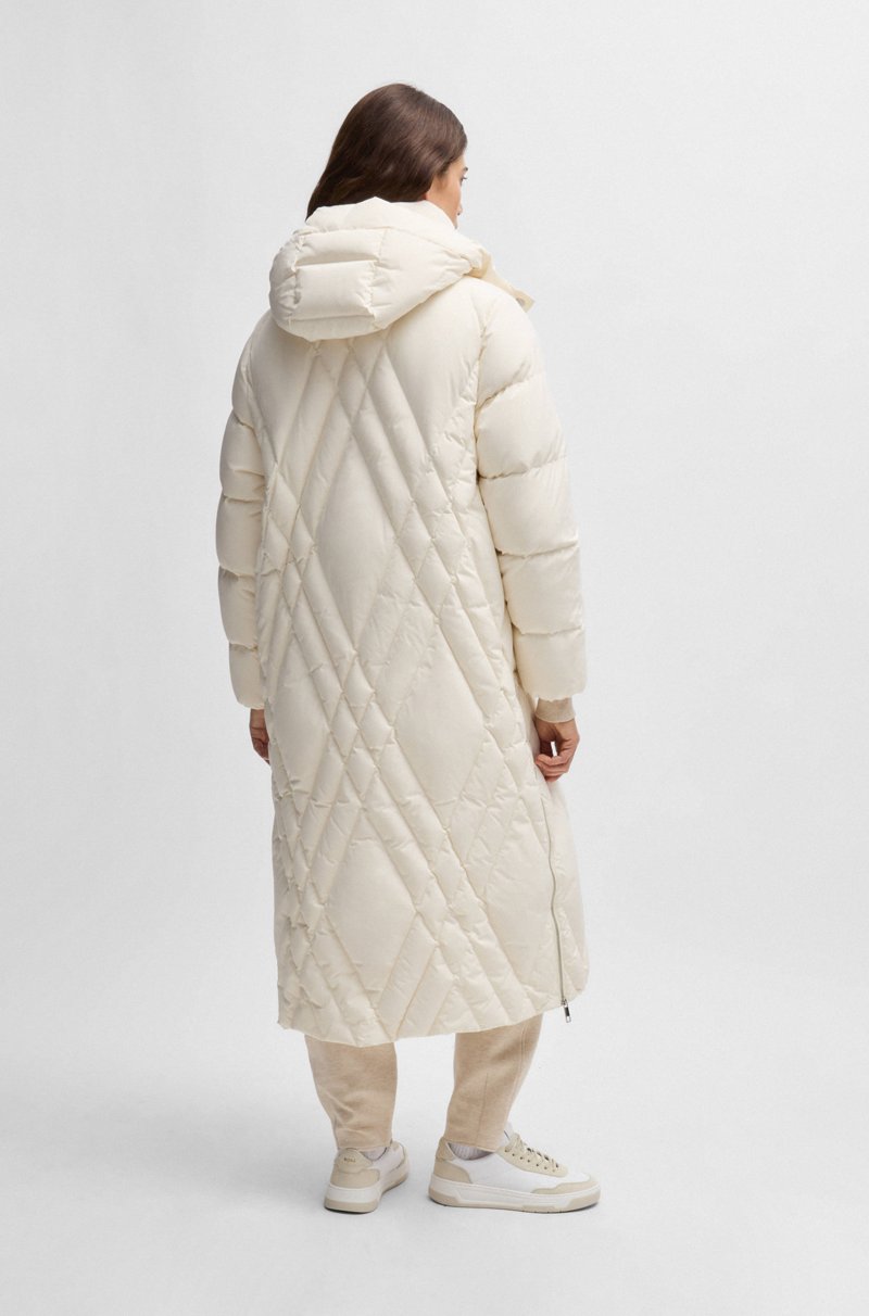 Hugo Boss Chaqueta Guateada Larga Con Relleno De Plumón Y Plumas