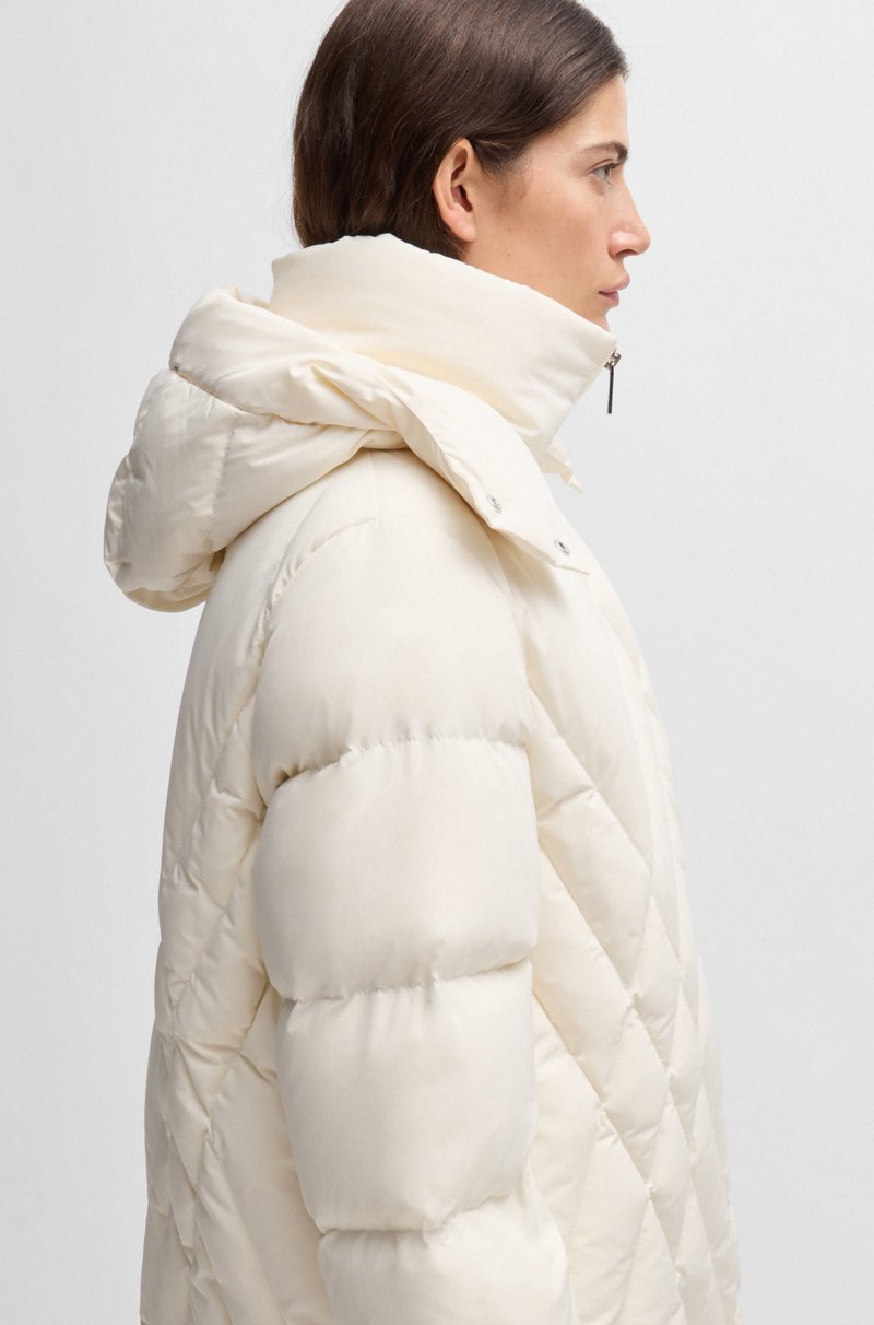 Hugo Boss Chaqueta Guateada Larga Con Relleno De Plumón Y Plumas