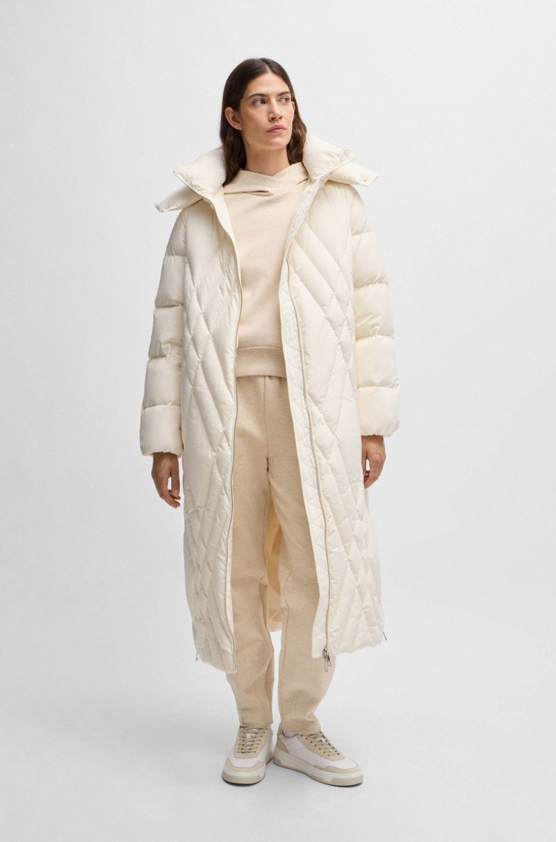 Hugo Boss Chaqueta Guateada Larga Con Relleno De Plumón Y Plumas