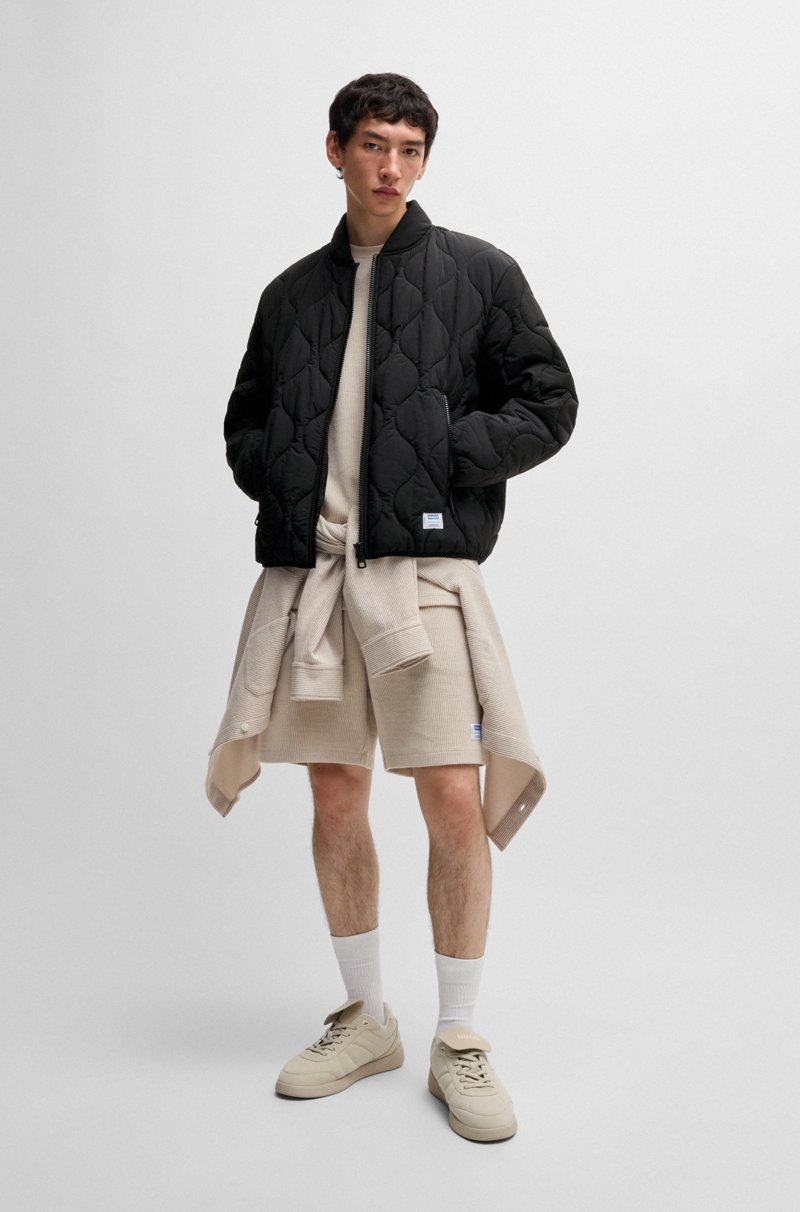 Hugo Boss Chaqueta Guateada Repelente Al Agua Con Insignia De Logo