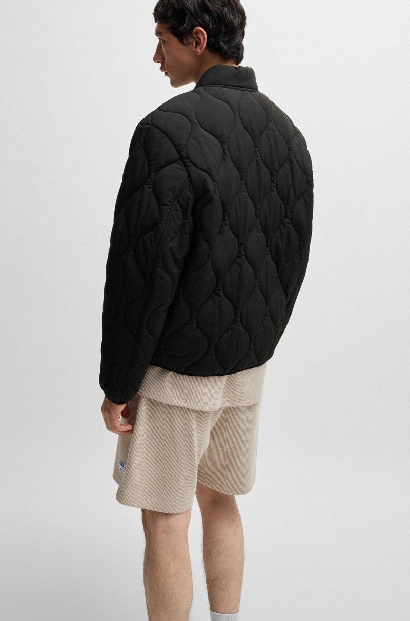 Hugo Boss Chaqueta Guateada Repelente Al Agua Con Insignia De Logo