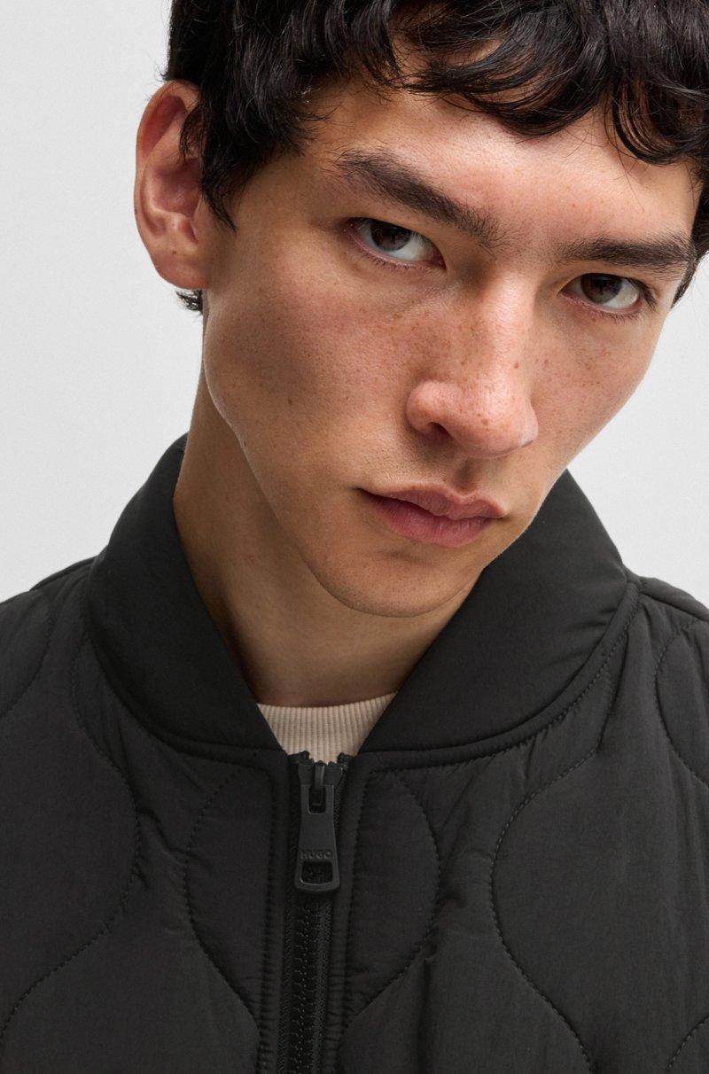 Hugo Boss Chaqueta Guateada Repelente Al Agua Con Insignia De Logo