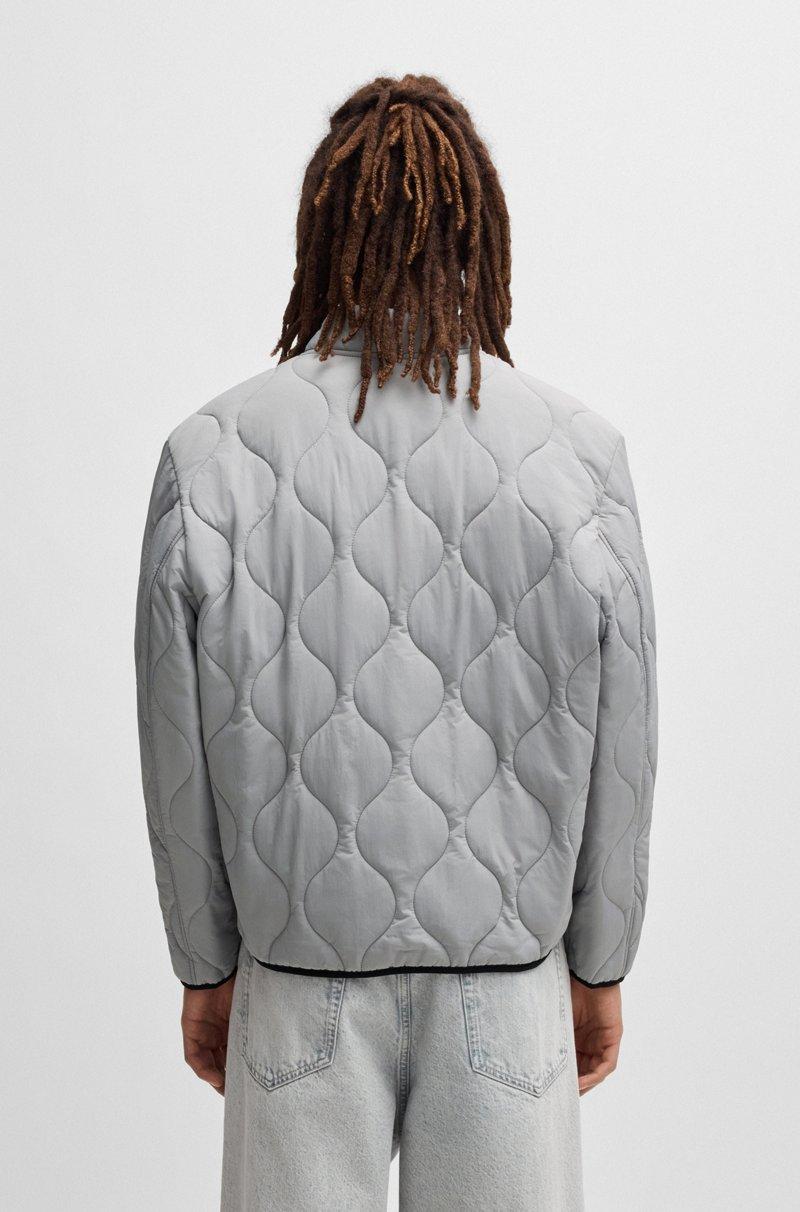 Hugo Boss Chaqueta Guateada Repelente Al Agua Con Insignia De Logo