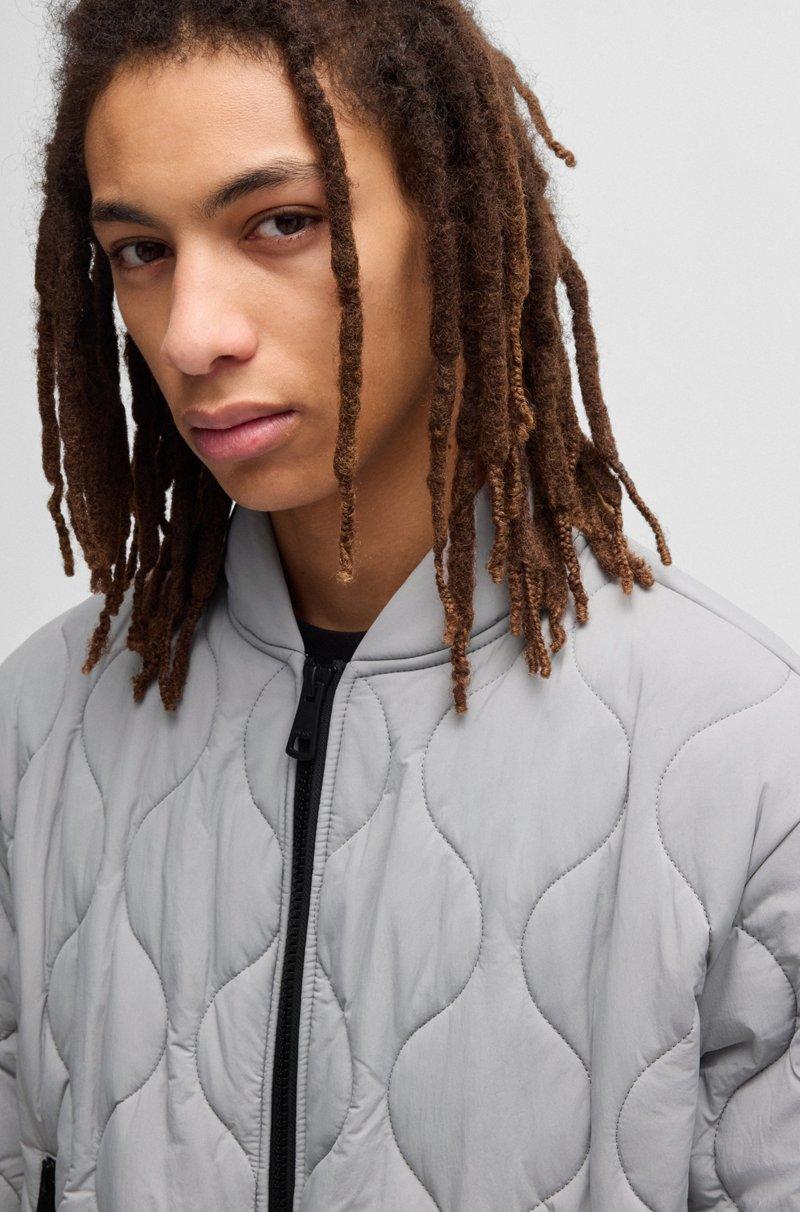 Hugo Boss Chaqueta Guateada Repelente Al Agua Con Insignia De Logo