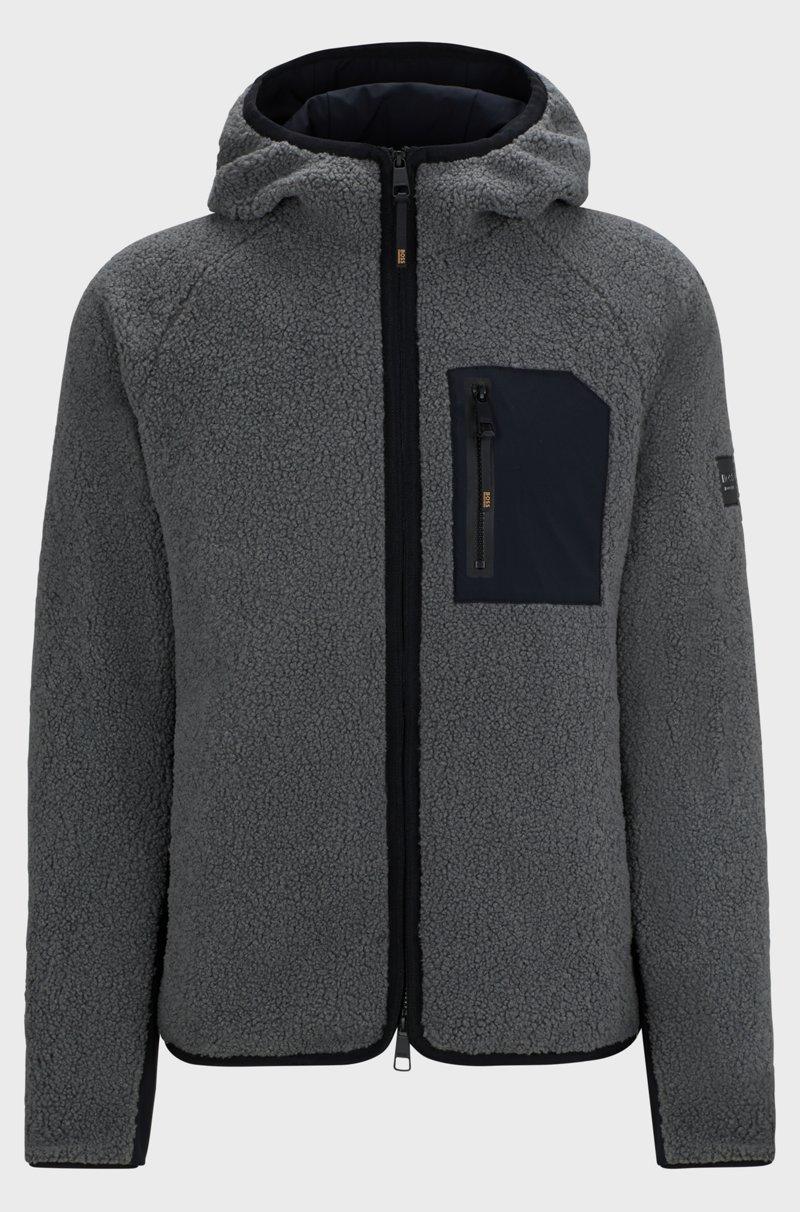 Hugo Boss Chaqueta híbrida con capucha para equitación de cómodo peluche