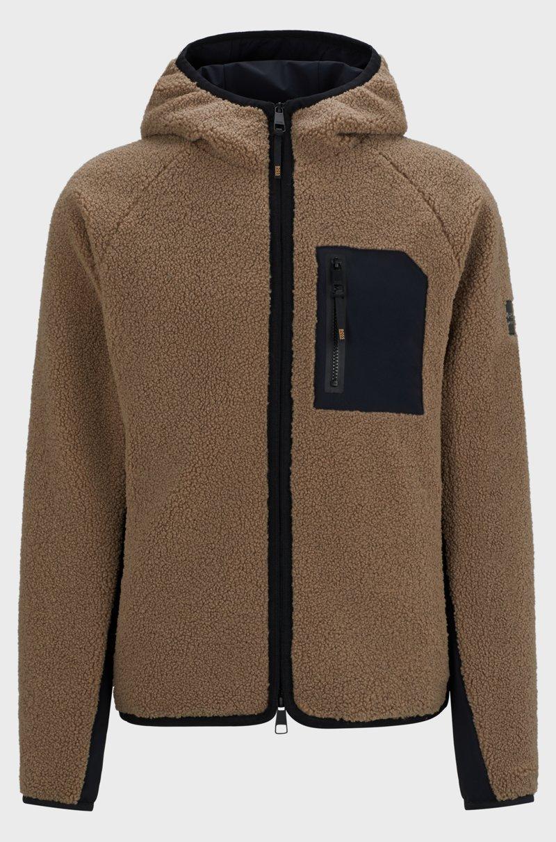 Hugo Boss Chaqueta híbrida con capucha para equitación de cómodo peluche