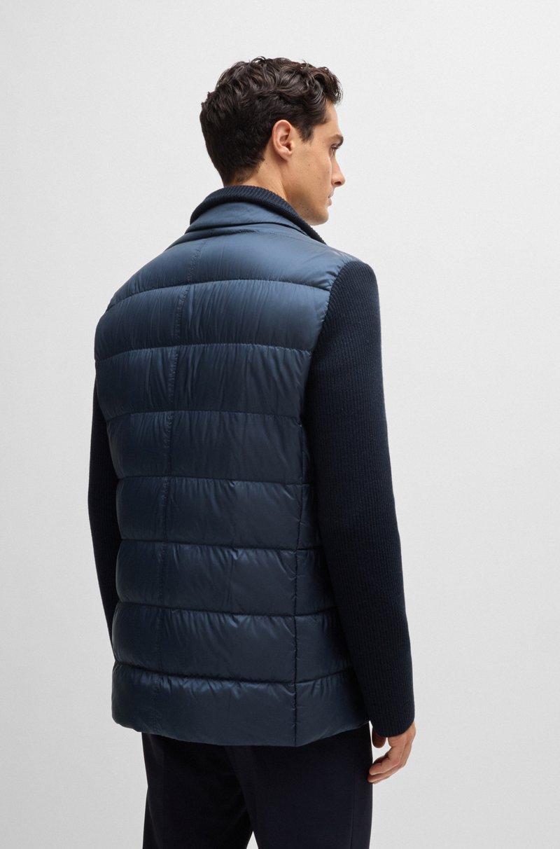 Hugo Boss Chaqueta Híbrida Slim Fit Con Incrustación De Punto