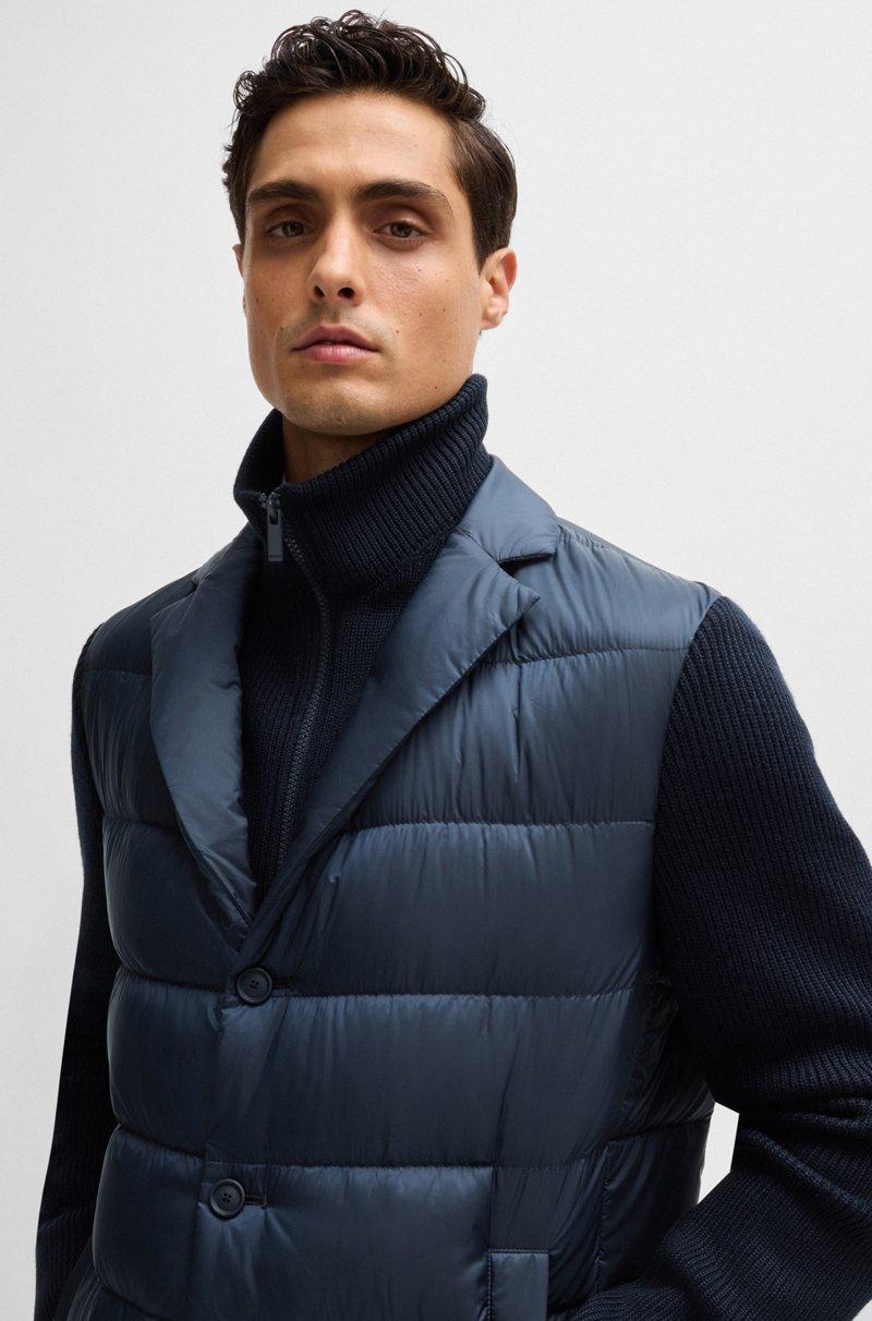 Hugo Boss Chaqueta Híbrida Slim Fit Con Incrustación De Punto