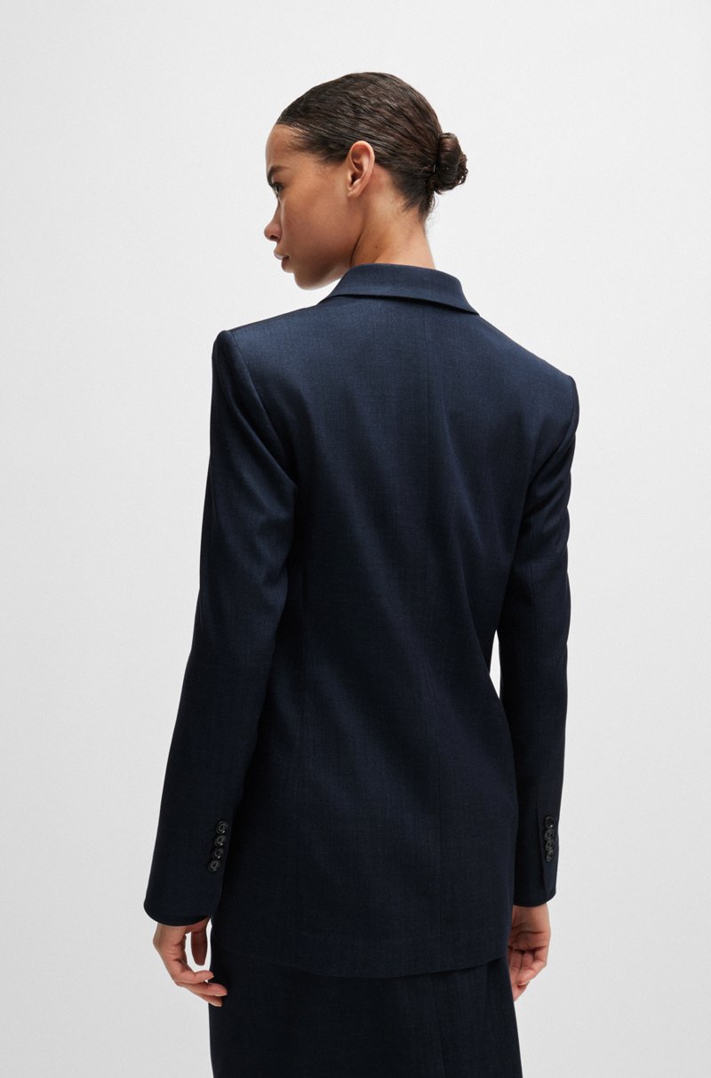 Hugo Boss Chaqueta Larga Regular Fit De Sarga Con Efecto Denim