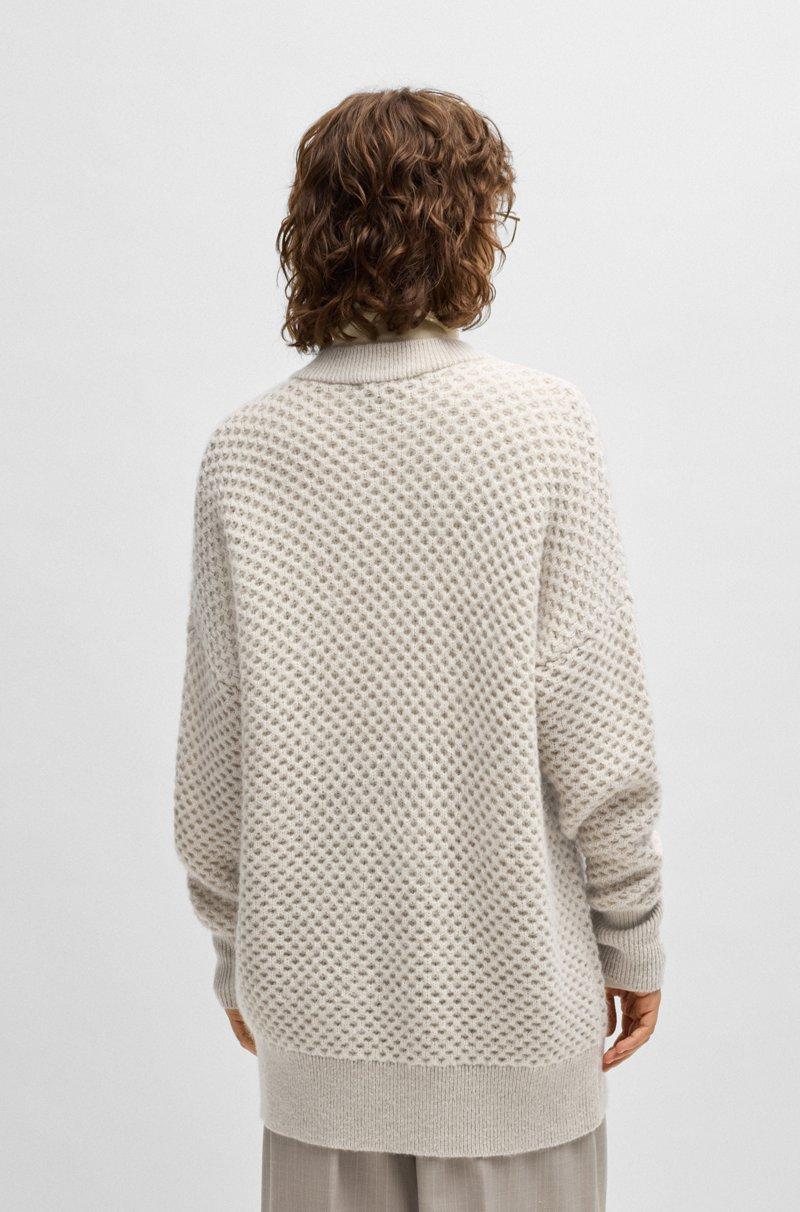 Hugo Boss Chaqueta Oversize Fit De Punto Con Cremallera Bidireccional