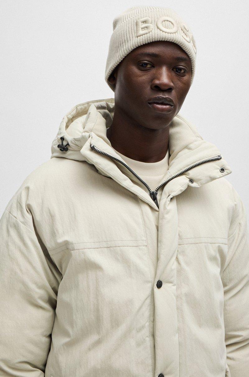 Hugo Boss Chaqueta Oversize Fit De Tejido Aterciopelado Con Capucha Extraíble