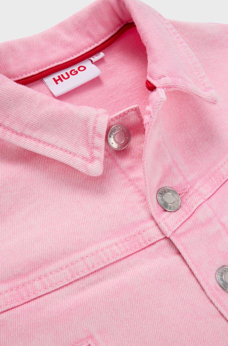 Hugo Boss Chaqueta Para Niños En Denim De Algodón Elástico Con Tinción Especial