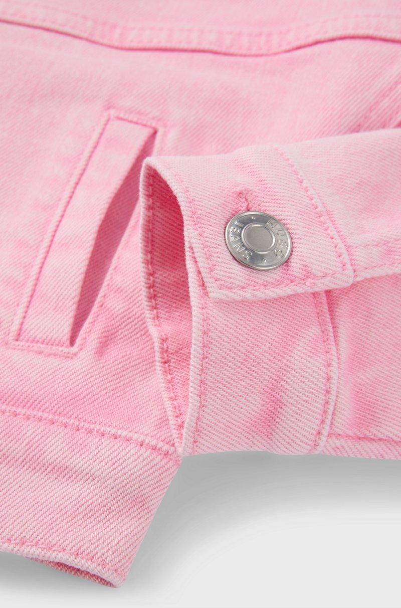 Hugo Boss Chaqueta Para Niños En Denim De Algodón Elástico Con Tinción Especial