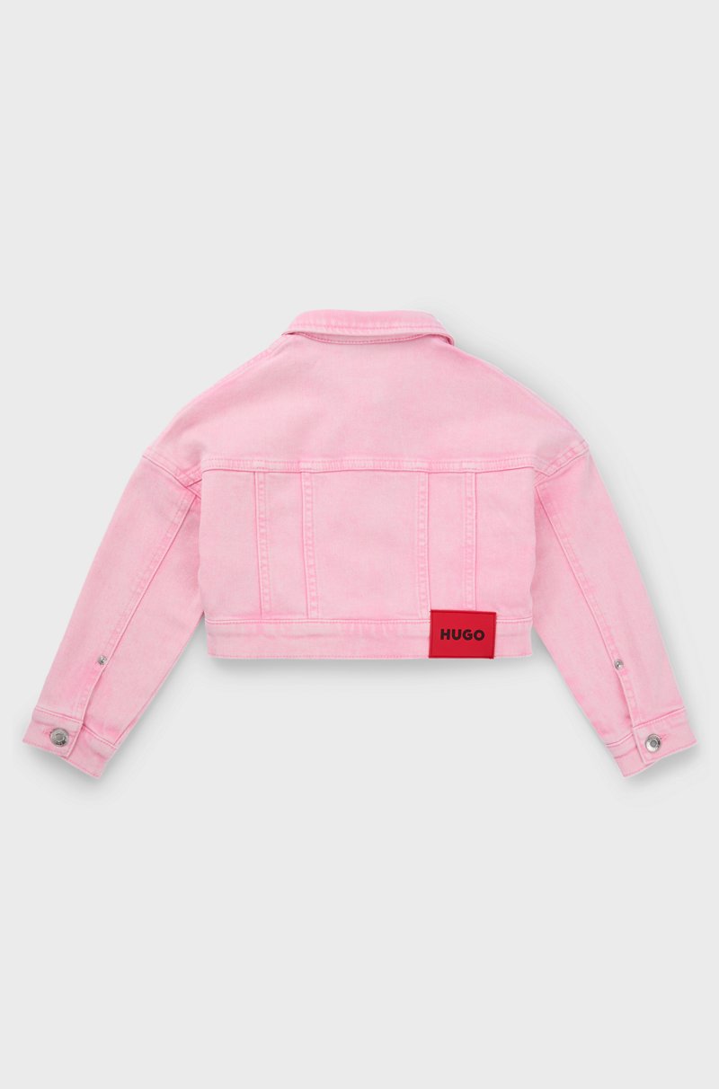 Hugo Boss Chaqueta Para Niños En Denim De Algodón Elástico Con Tinción Especial