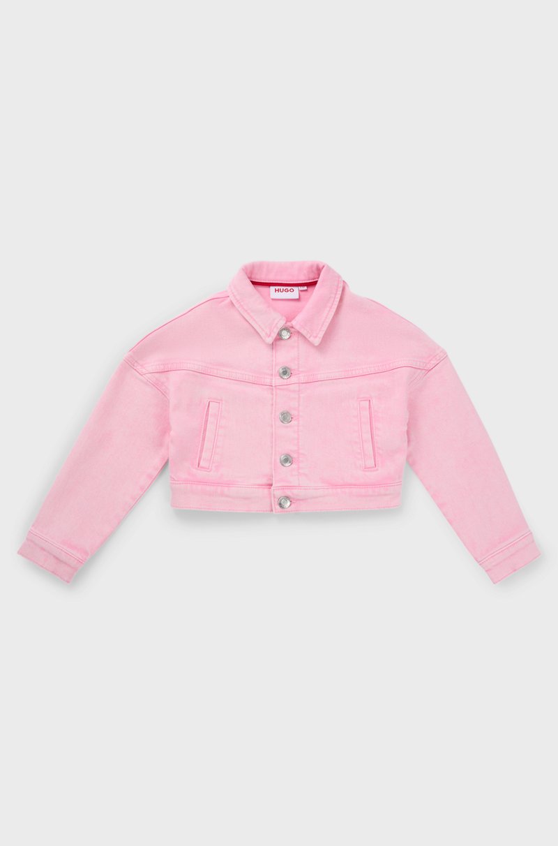 Hugo Boss Chaqueta para niños en denim de algodón elástico con tinción especial