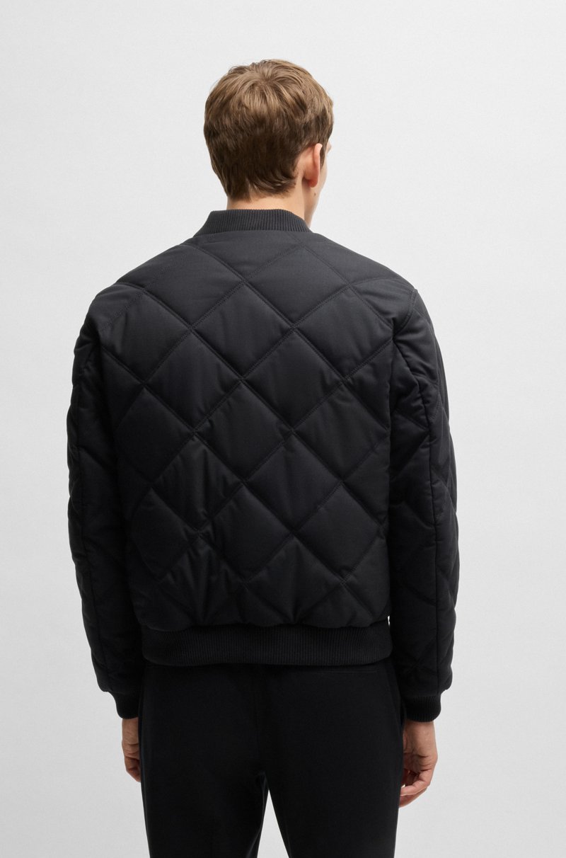 Hugo Boss Chaqueta Regular Fit Con Guateado Romboidal Y Canalé De Algodón