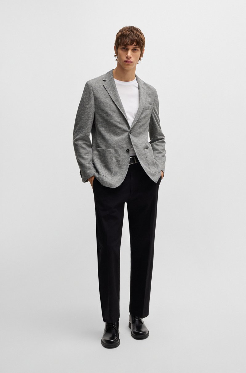 Hugo Boss Chaqueta Regular Fit De Tejido Elástico Con Microestampado