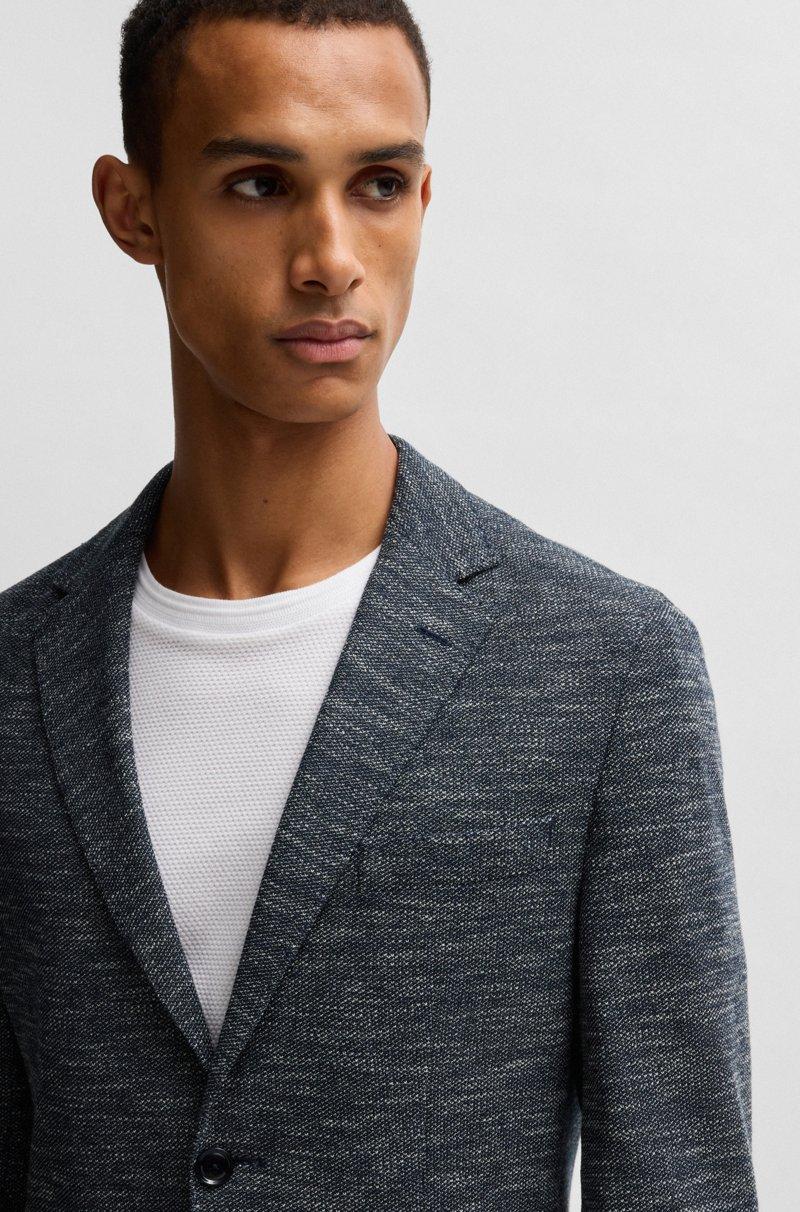 Hugo Boss Chaqueta Regular Fit De Tejido Elástico Con Microestampado