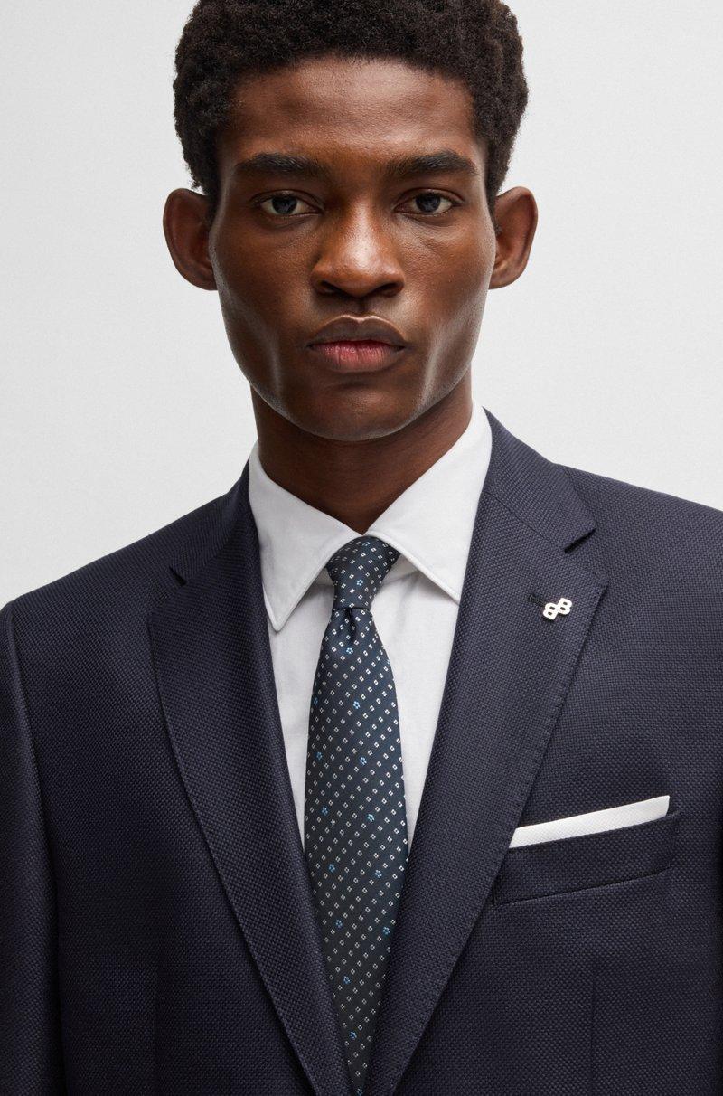 Hugo Boss Chaqueta Regular Fit En Lana Virgen Microestampada