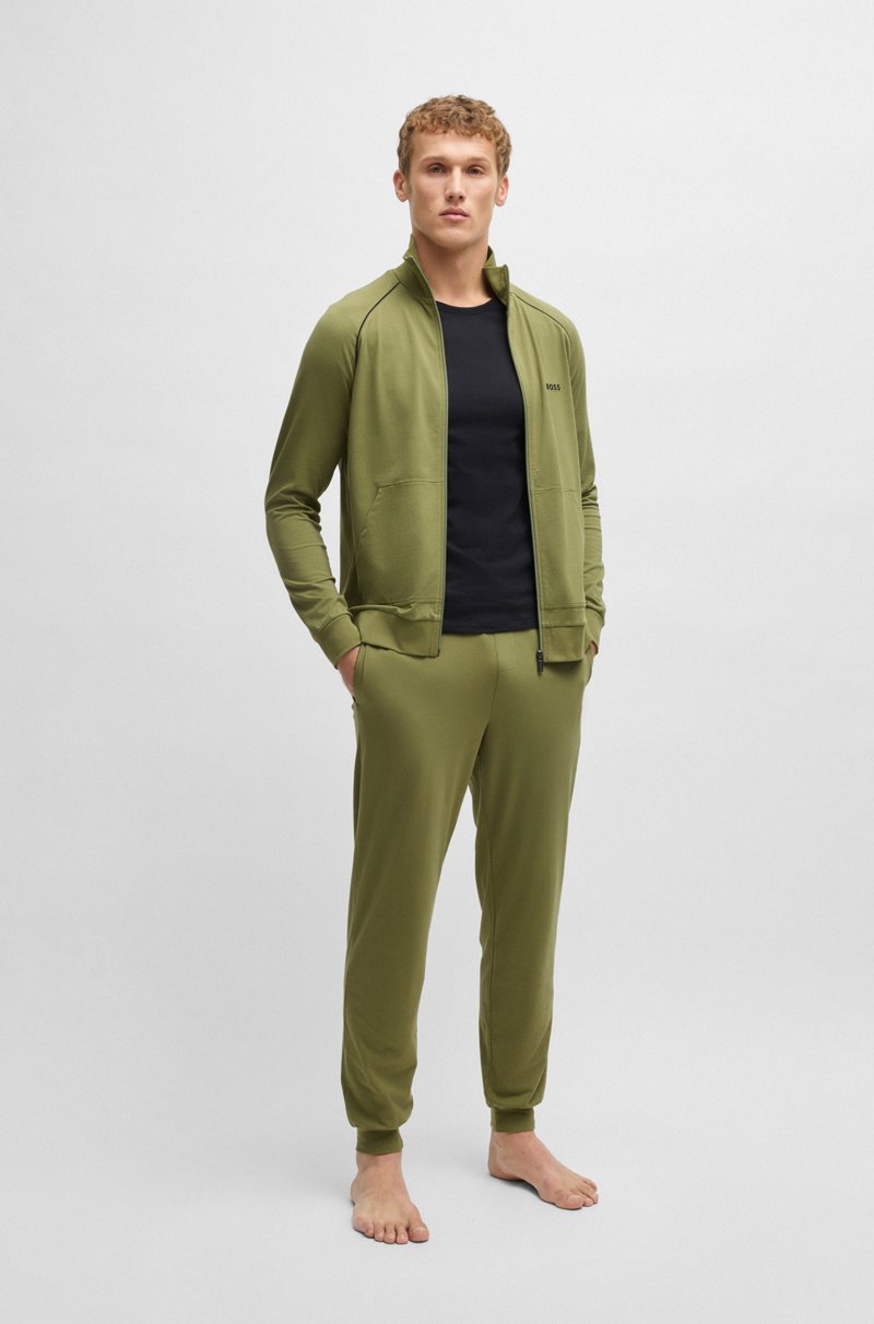 Hugo Boss Chaqueta Regular Fit En Punto De Algodón Elástico Con Logo Bordado