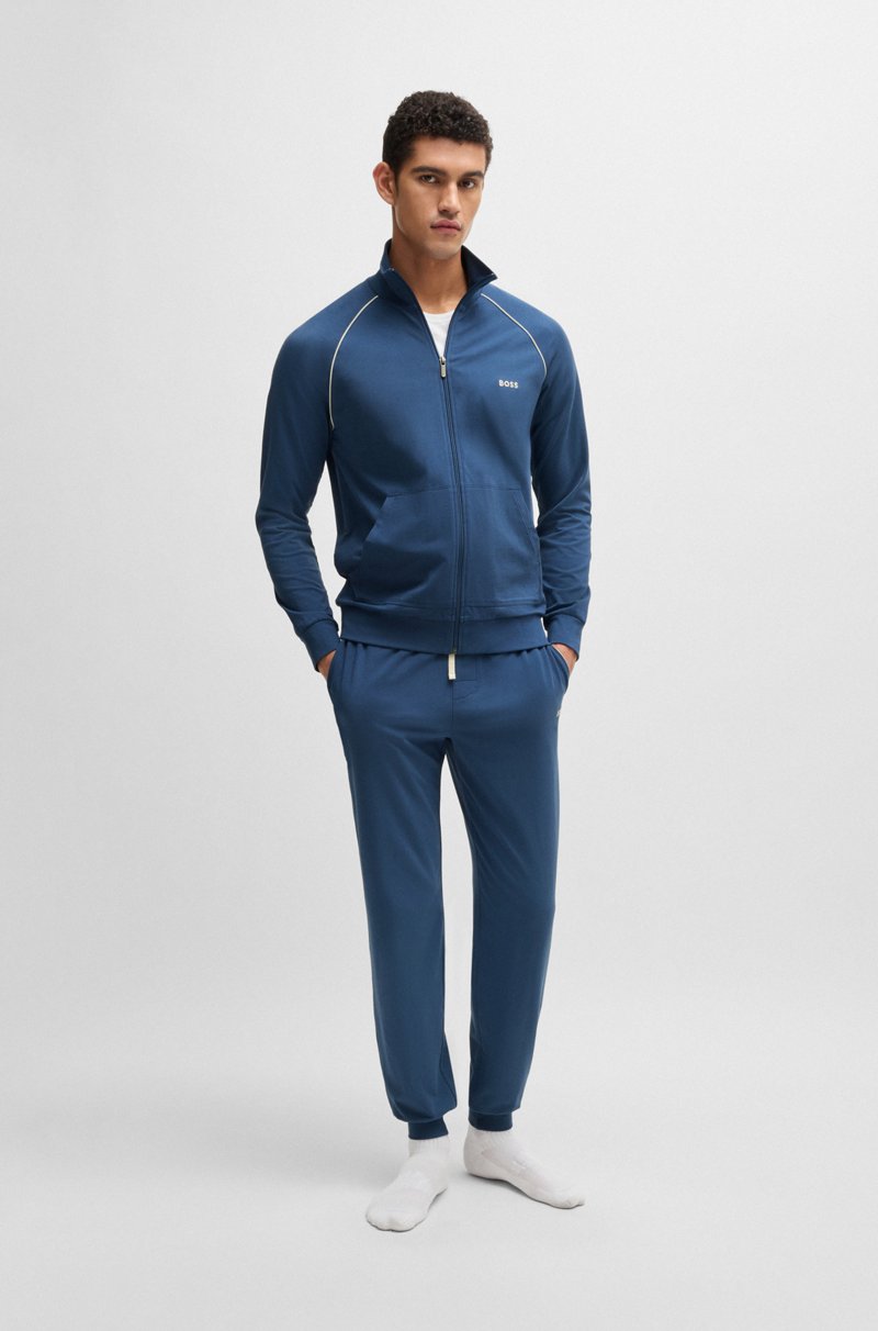 Hugo Boss Chaqueta Regular Fit En Punto De Algodón Elástico Con Logo Bordado