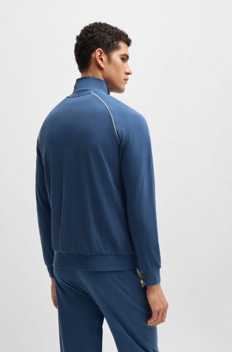 Hugo Boss Chaqueta Regular Fit En Punto De Algodón Elástico Con Logo Bordado