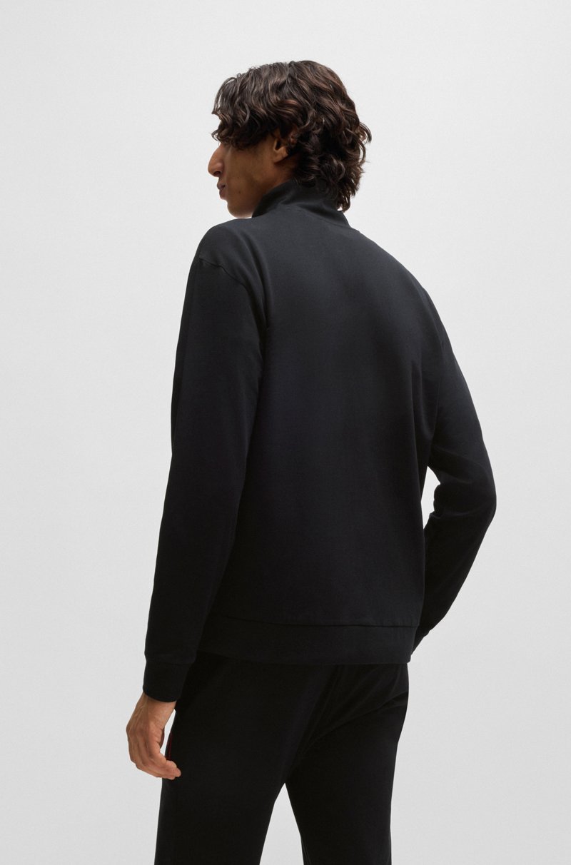 Hugo Boss Chaqueta Relaxed Fit De Algodón Elástico Con Logo Enmarcado