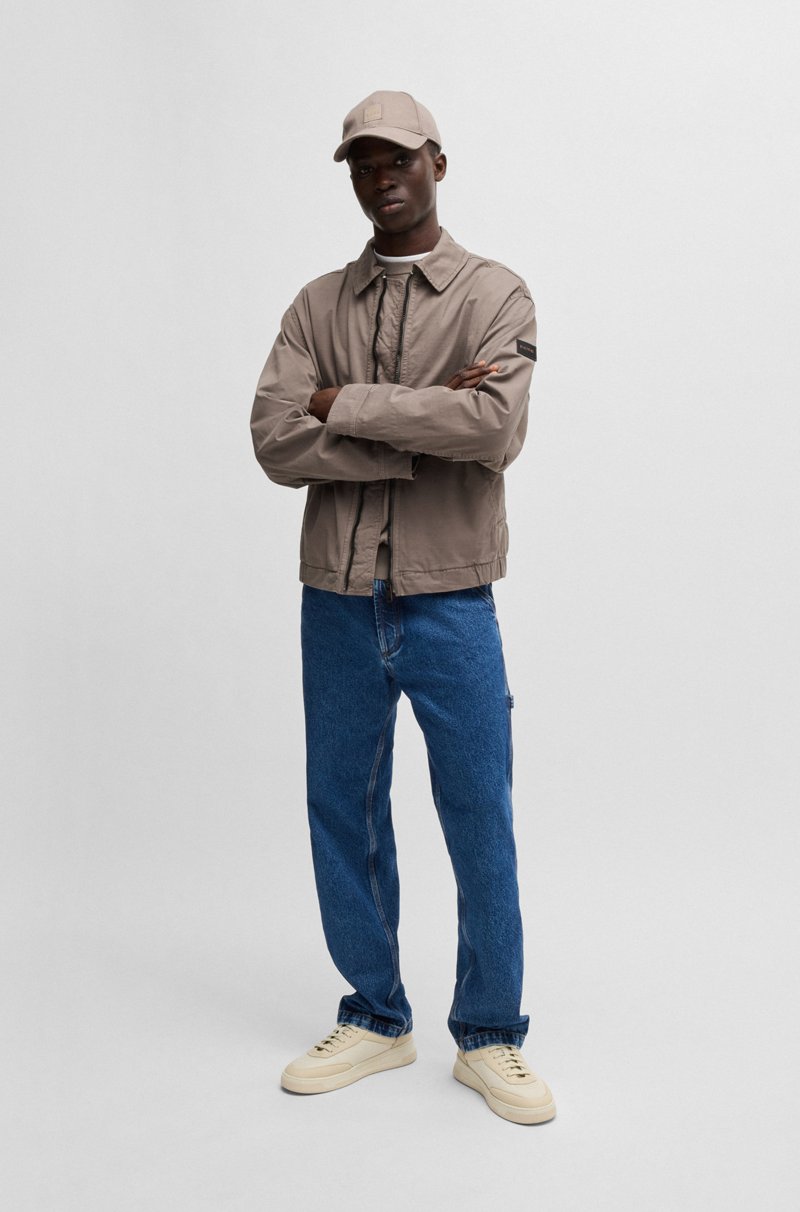 Hugo Boss Chaqueta Relaxed Fit De Sarga De Algodón Elástico