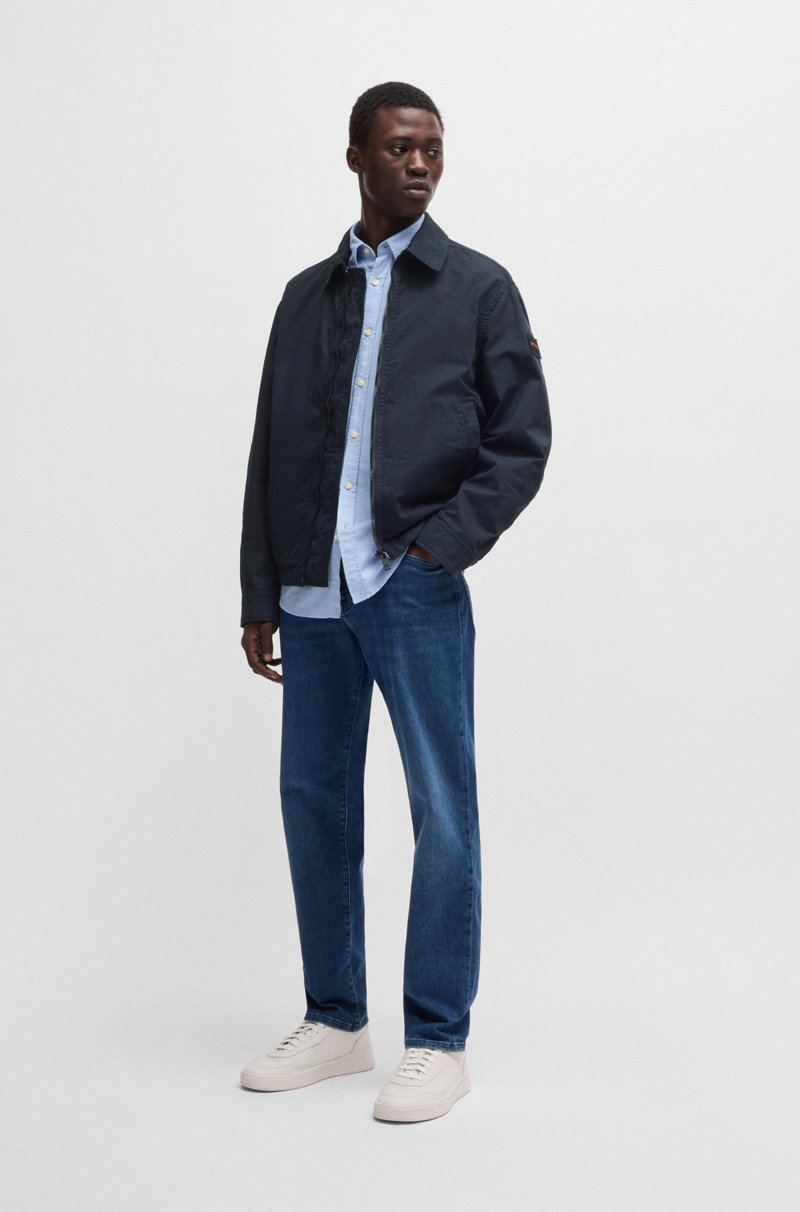 Hugo Boss Chaqueta Relaxed Fit De Sarga De Algodón Elástico
