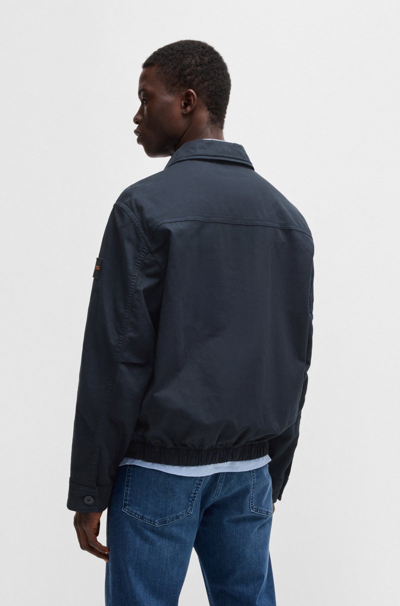 Hugo Boss Chaqueta Relaxed Fit De Sarga De Algodón Elástico