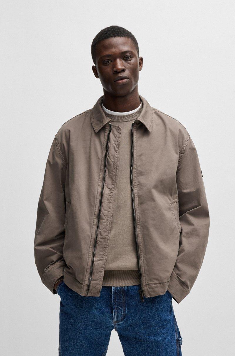 Hugo Boss Chaqueta relaxed fit de sarga de algodón elástico
