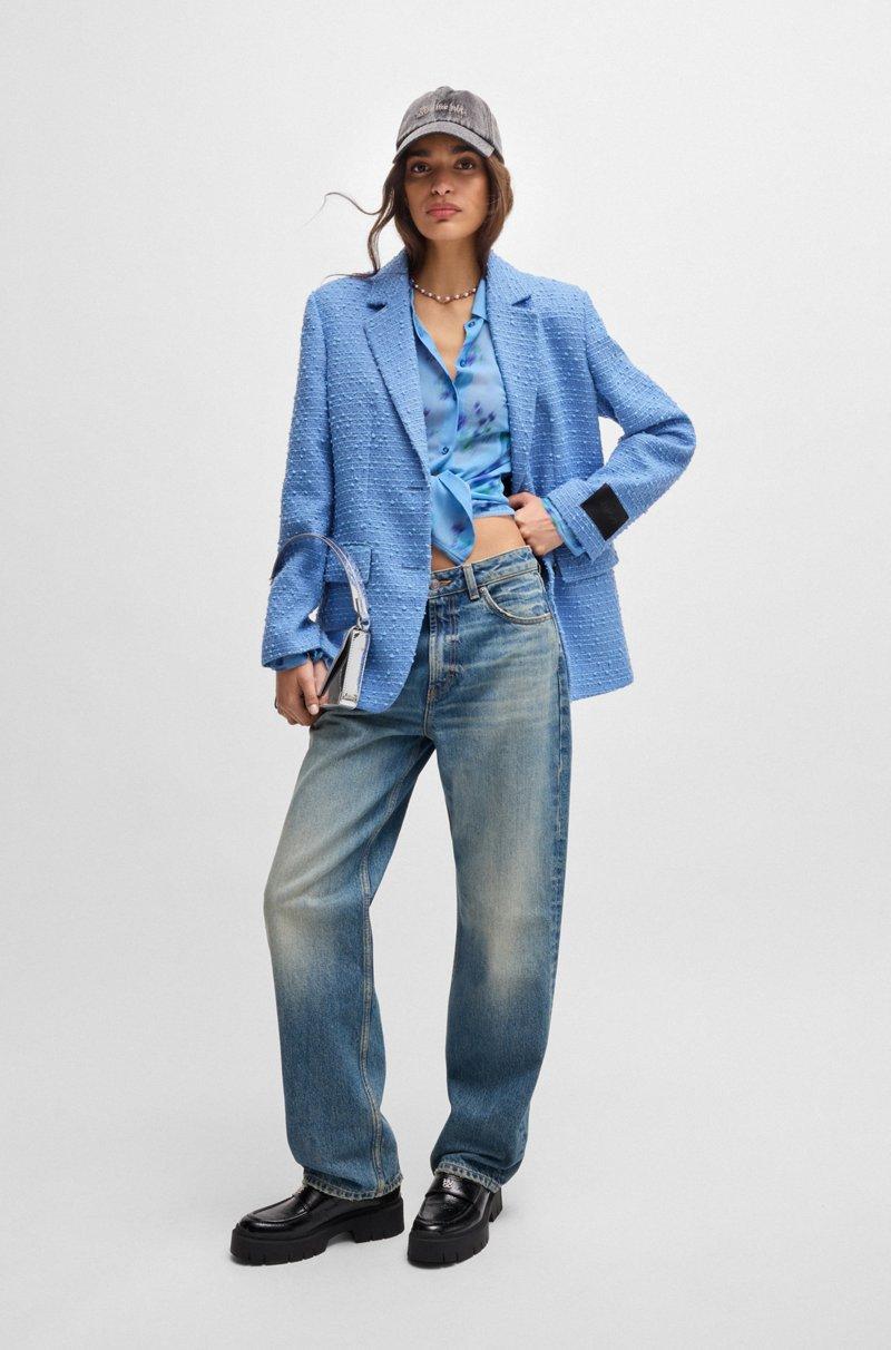 Hugo Boss Chaqueta Relaxed Fit En Bouclé Con Textura