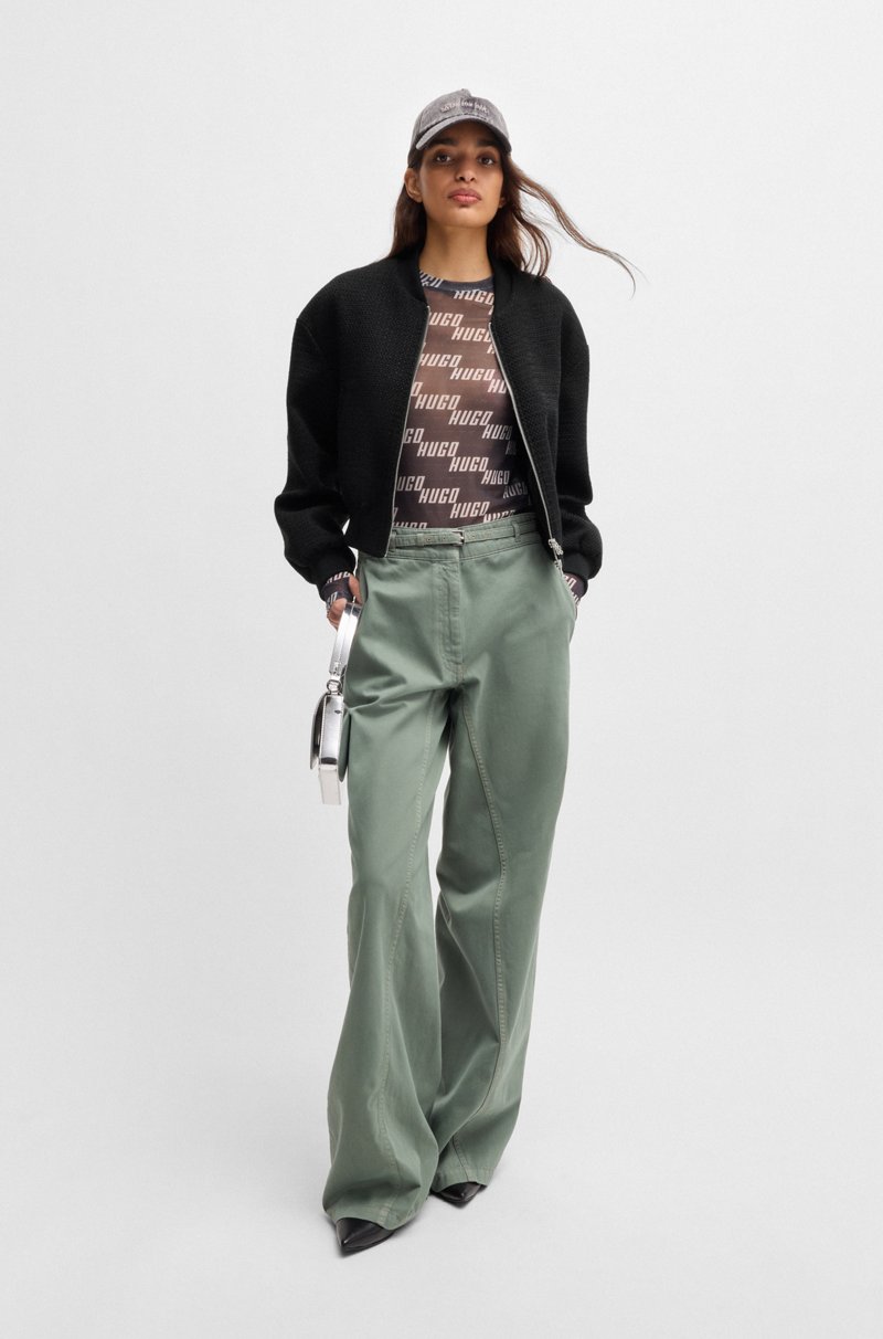 Hugo Boss Chaqueta Relaxed Fit En Bouclé De Algodón