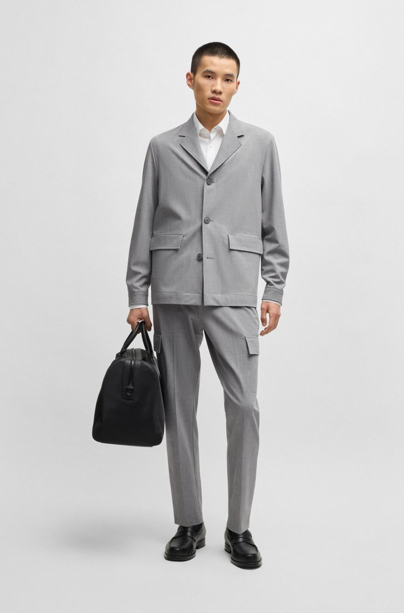 Hugo Boss Chaqueta Relaxed Fit En Tejido Elástico Aglomerado