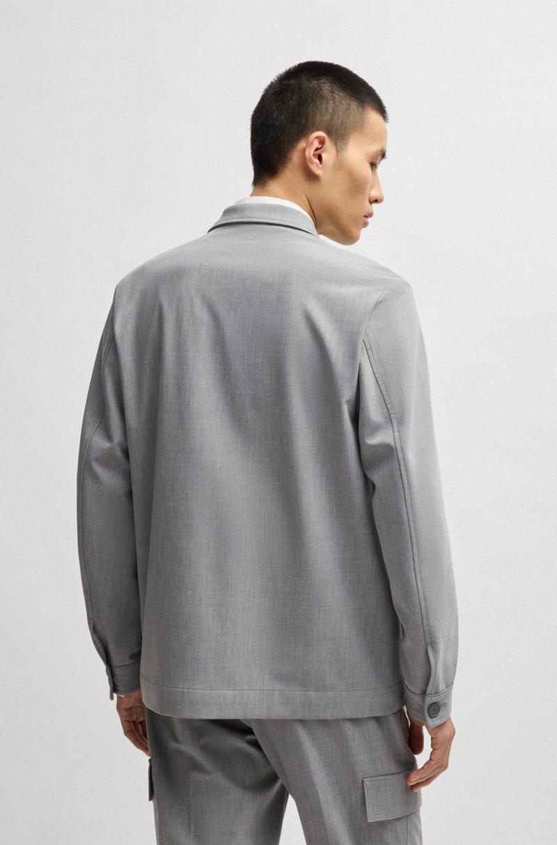 Hugo Boss Chaqueta Relaxed Fit En Tejido Elástico Aglomerado