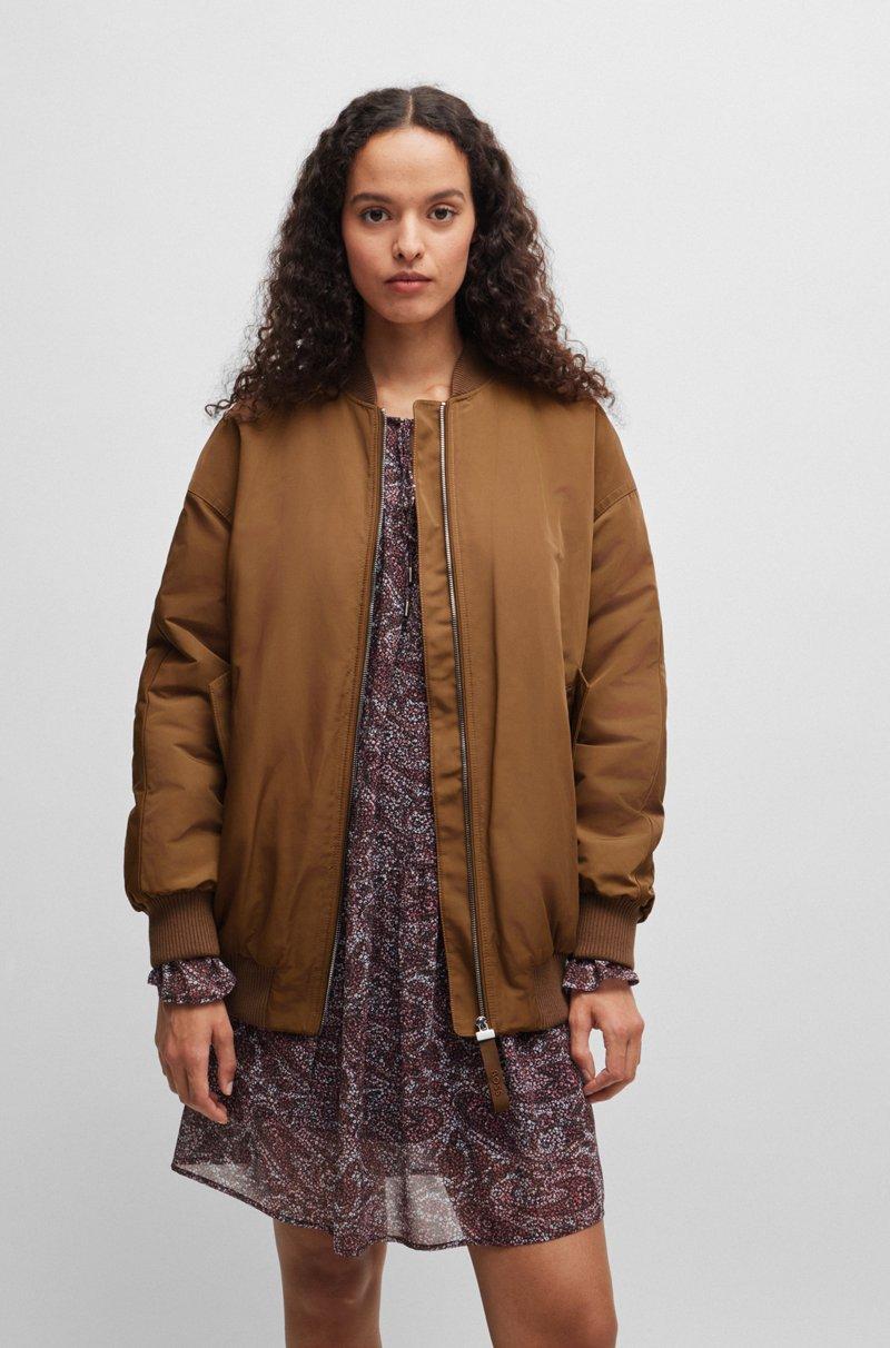 Hugo Boss Chaqueta repelente al agua con cremallera con detalle de la marca