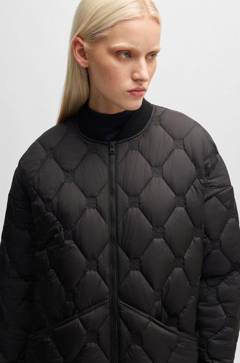 Hugo Boss Chaqueta Repelente Al Agua Con Forro Y Logos Apilados En El Guateado