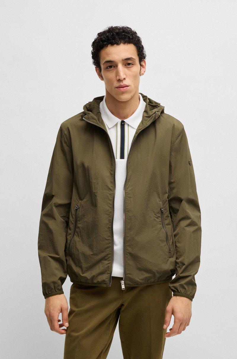 Hugo Boss Chaqueta repelente al agua en tejido arrugado con capucha ajustable
