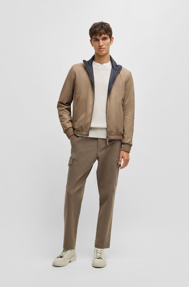 Hugo Boss Chaqueta Reversible En Piel Nobuk Con Cremallera Bidireccional