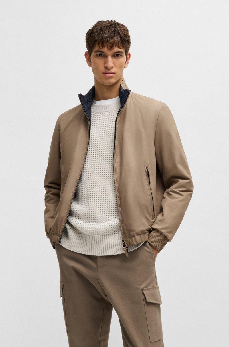 Hugo Boss Chaqueta reversible en piel nobuk con cremallera bidireccional