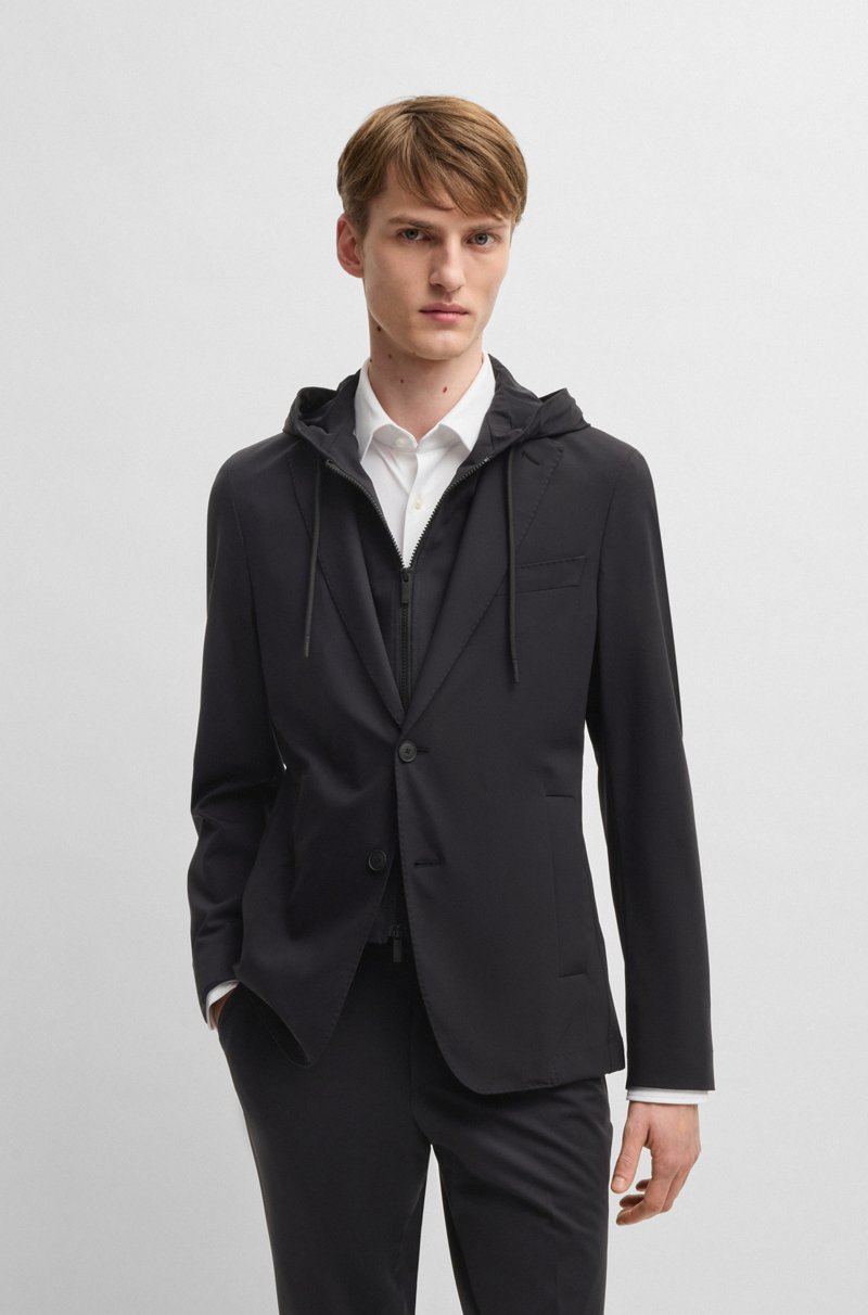 Hugo Boss Chaqueta slim fit con capucha interior extraíble