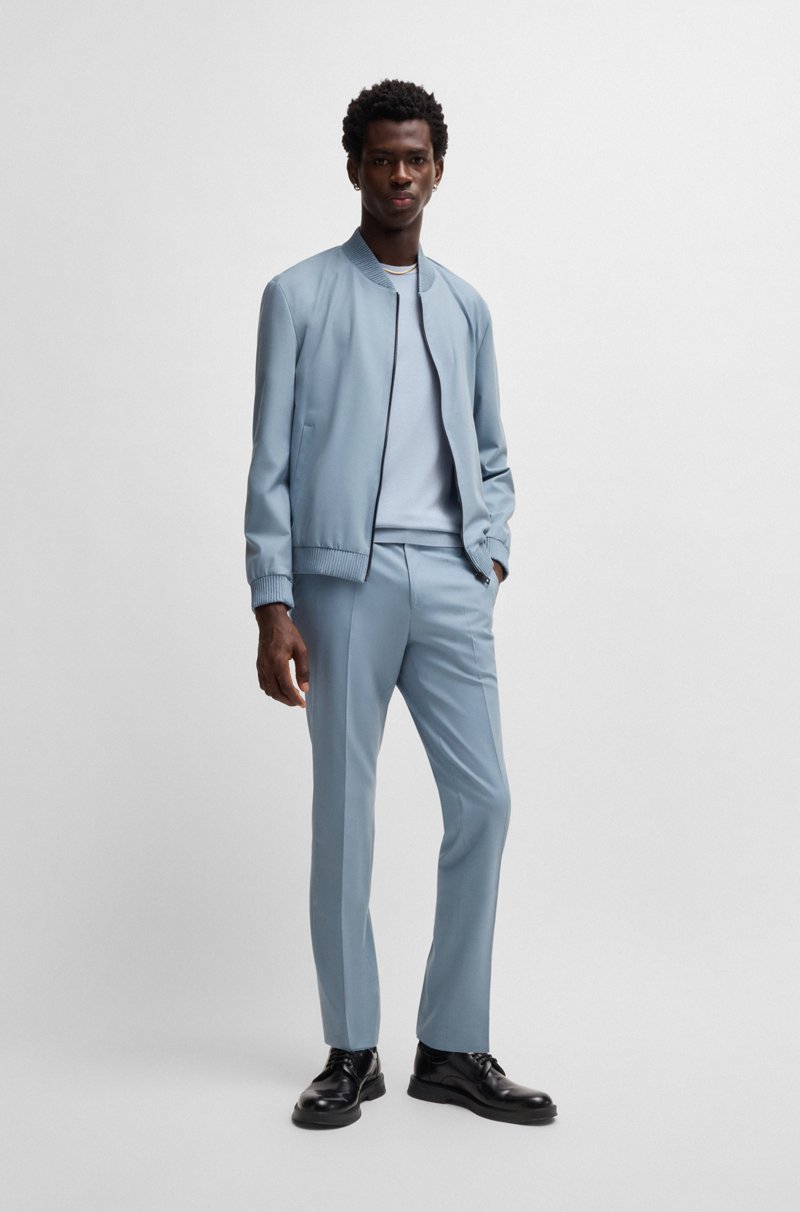 Hugo Boss Chaqueta Slim Fit De Mezcla De Lana Con Elástico