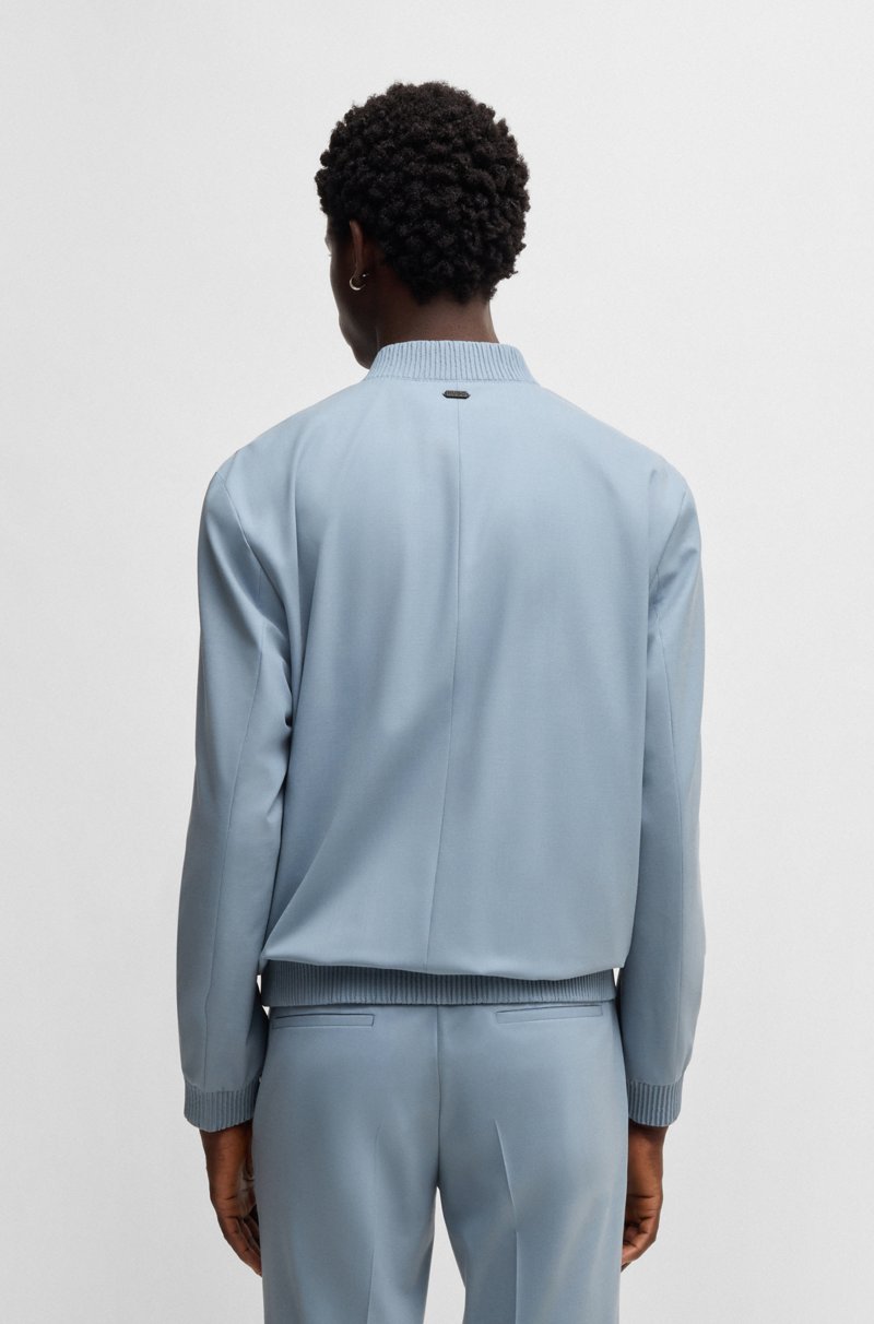 Hugo Boss Chaqueta Slim Fit De Mezcla De Lana Con Elástico