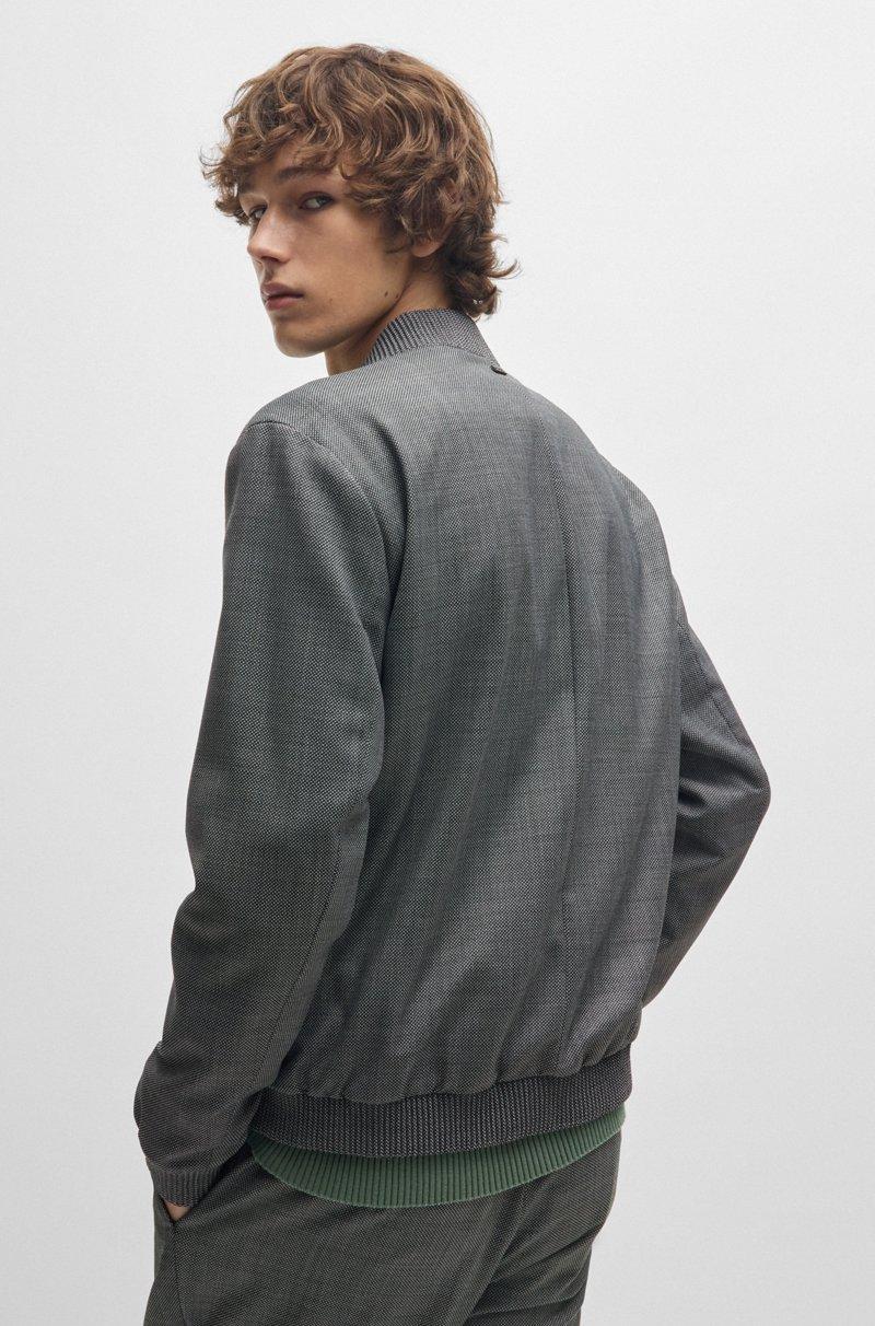 Hugo Boss Chaqueta Slim Fit De Paño Con Estampado De Ojo De Perdiz