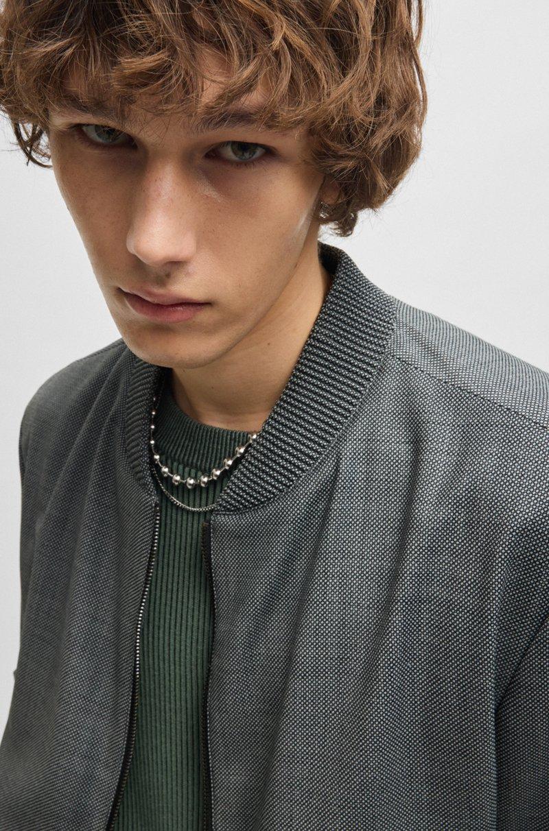 Hugo Boss Chaqueta Slim Fit De Paño Con Estampado De Ojo De Perdiz