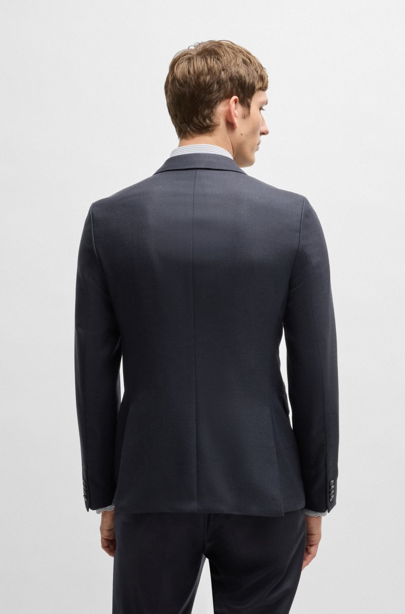 Hugo Boss Chaqueta Slim Fit De Paño Elástico Con Microestampado