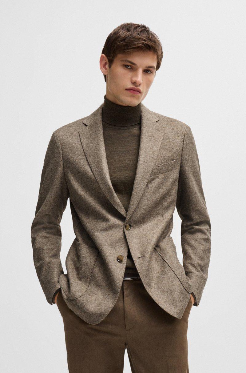 Hugo Boss Chaqueta slim fit de punto elástico con lana