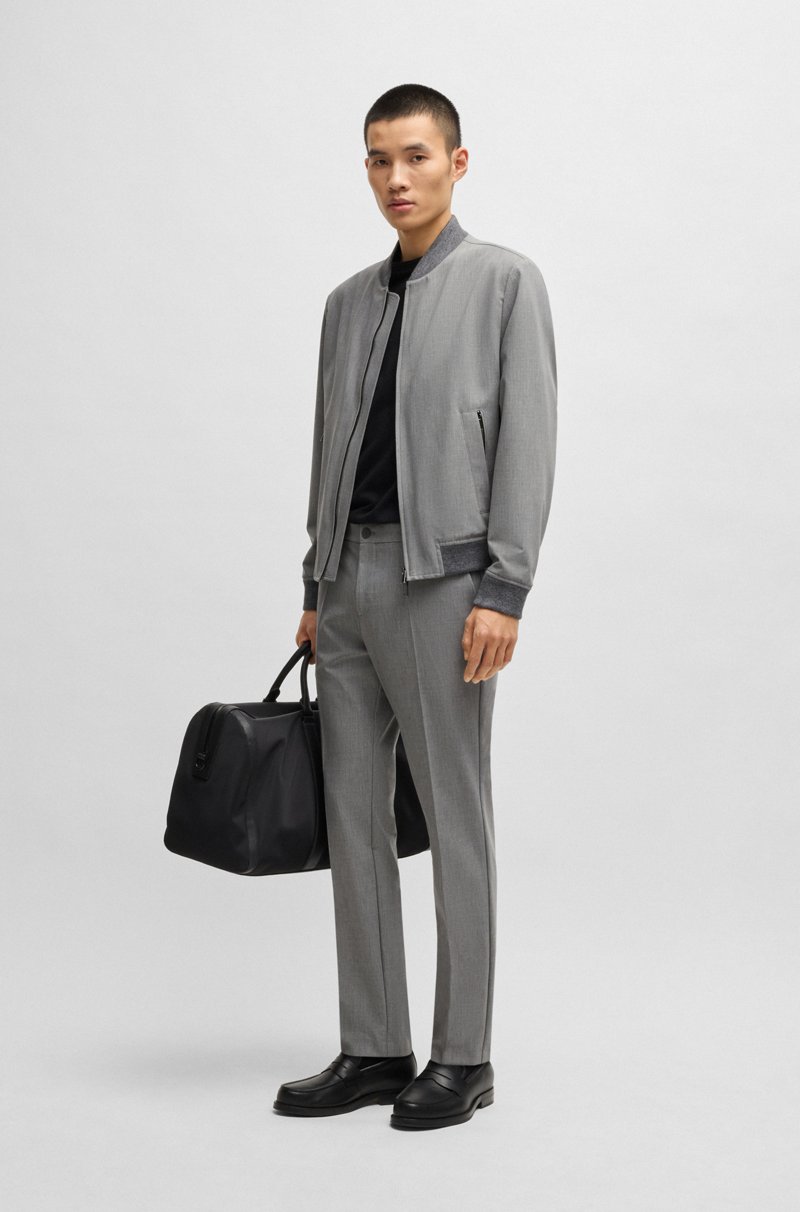 Hugo Boss Chaqueta Slim Fit De Tejido Elástico Con Cremallera