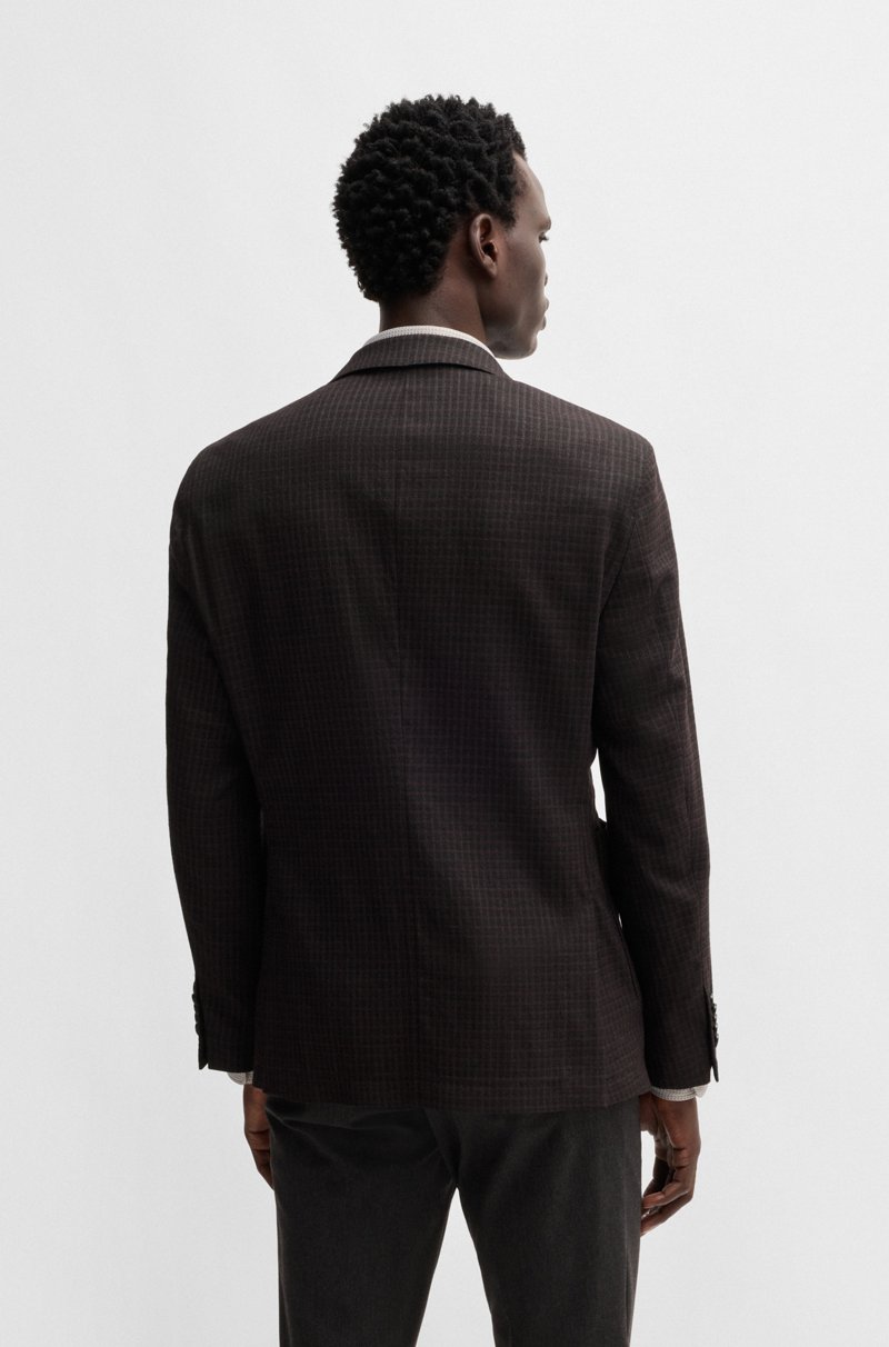 Hugo Boss Chaqueta Slim Fit En Mezcla De Lana A Cuadros